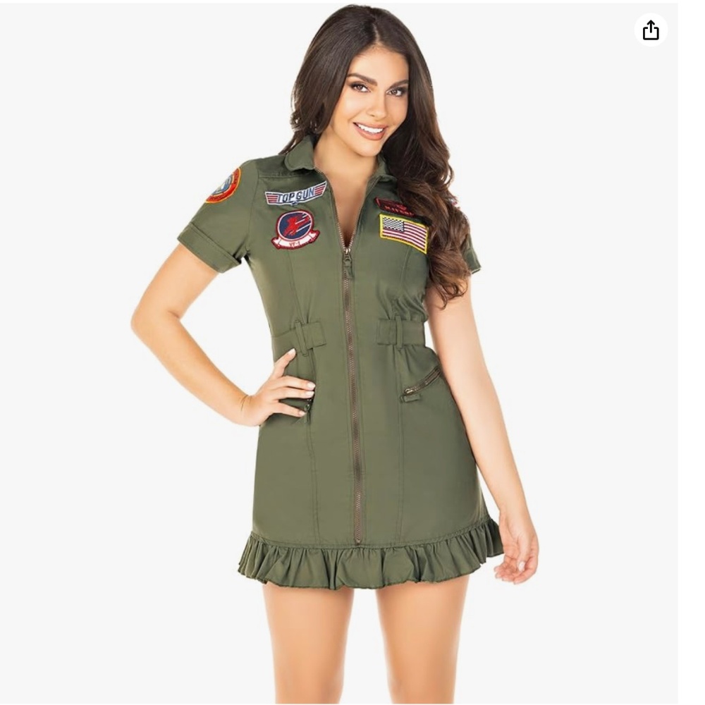 Leg Avenue womens Licensed Top Gun Flight Dress Costume Size M